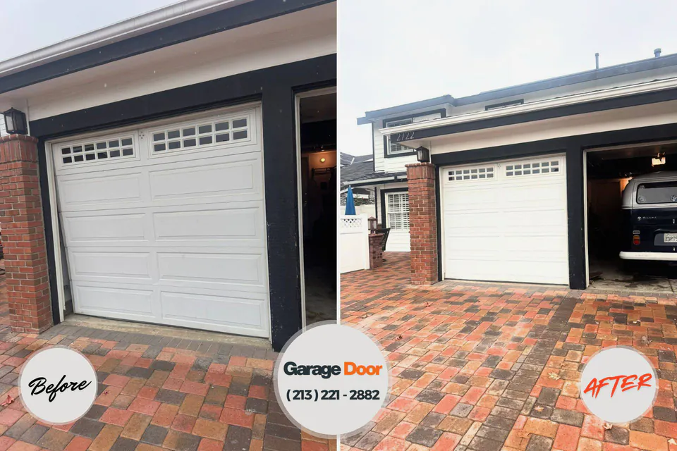 Before and after: garage door repair Kenwood, OK